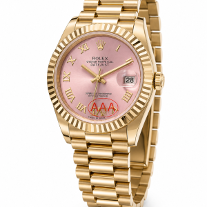 Roman gold pink face male  Rolex watch