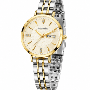 Rebirth two toned intertwined gold face watch