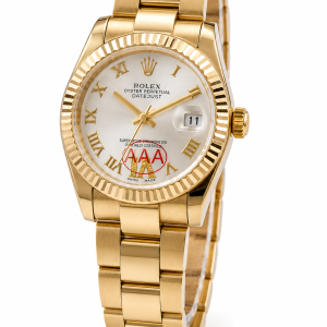 Roman gold white face male  Rolex watch