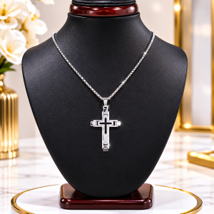 Silver elite cross necklace