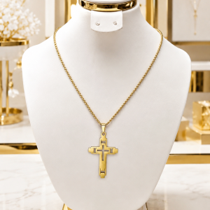 Gold divine crest necklace