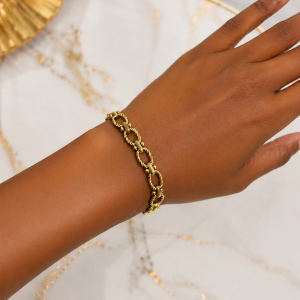 Ribbon gold bracelet