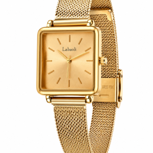 Labaoli gold square face watch comes boxed