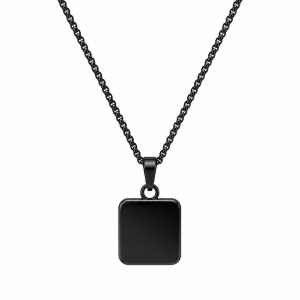 Black square necklace