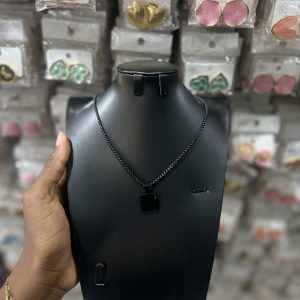 Black square necklace