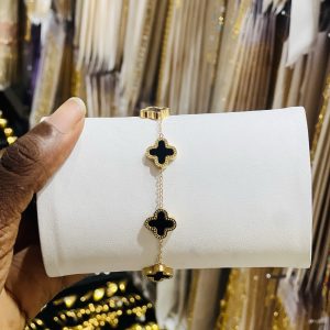 Gold vca black bracelet