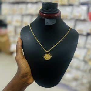 Gold circle cross necklace