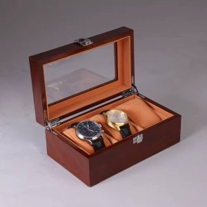 Brown three slot Formica watch organizer