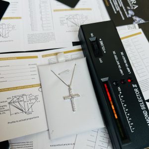 Moissanite criss cross necklace