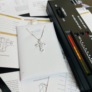 Moissanite cross stud necklace