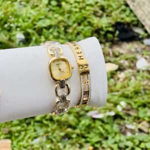 Rebirth gold square watch combo