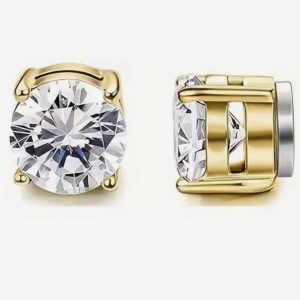 Magnetic small male gold earrings