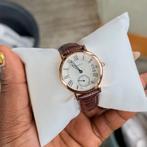 Rebirth brown leather chronograph watch