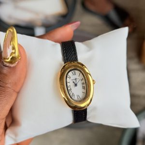 Rebirth black leather watch with box