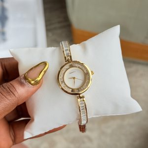 Rebirth gold stoned strap watch