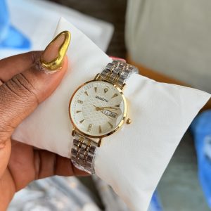 Rebirth two toned white face intertwined watch