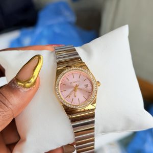 Rebirth pink  face two toned watch with box