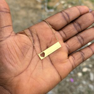 Engraved love gold necklace 003