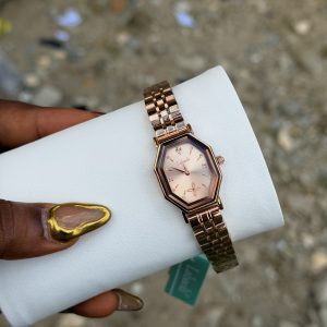 Labaoli rose gold stoned hex face watch comes boxed