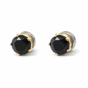 Magnetic small male black earrings