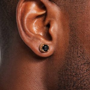 Magnetic big male black earrings