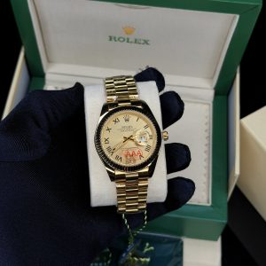 Roman gold gold face male Rolix watch