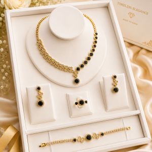Gold black zirconia set