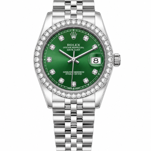 Rolex oyster silver/dark green face