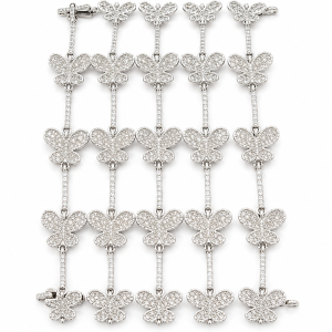Butterfly silver crystal bracelet