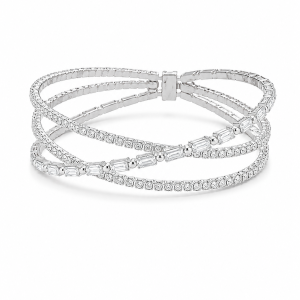 Silver criss cross bracelet