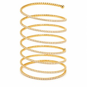 8 line spiral gold bracelet