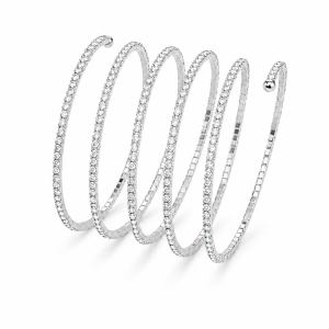 Silver 5 line spiral bracelet