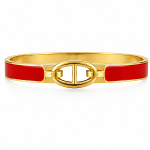 Red CD steel bracelet