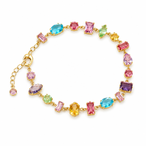 Mixed shape crystal bracelet