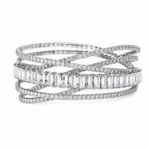 Double silver stoned bracelet