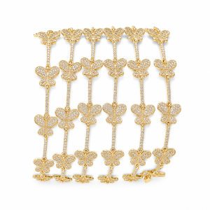 Butterfly crystal gold bracelets