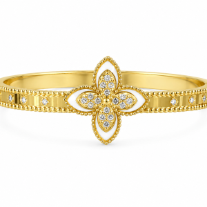 White flower steel bracelet