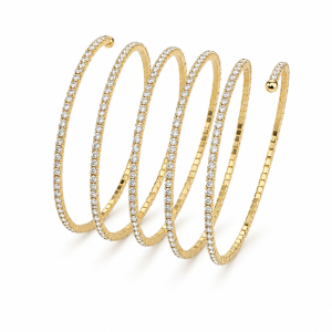 Spiral 6 line gold bracelet