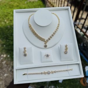 Zirconia gold white stone