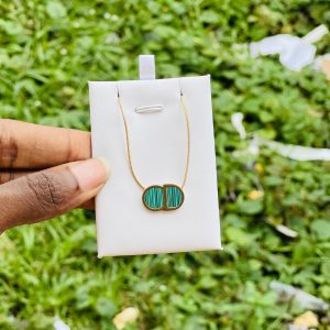 Cd green necklace