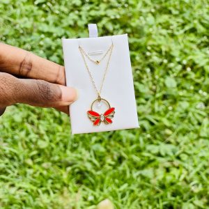 Fly in red grace necklace