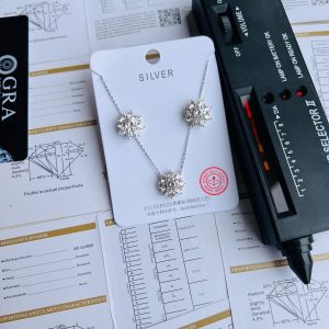 Moissanite necklace set 004