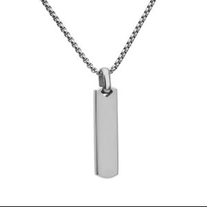 Silver flat engraved necklace