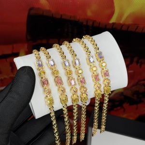 Rq gold square colored bracelet
