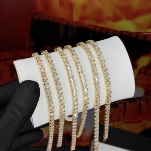 Rq gold fat tennis bracelet