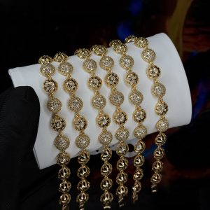 Rq gold basket circle bracelet