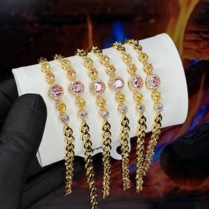 Rq gold circle multi color bracelet