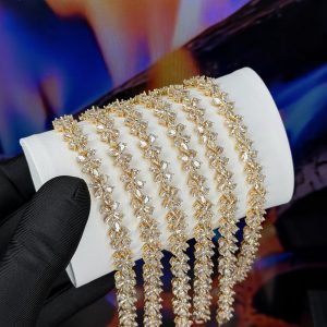 Rq gold flowery bracelet