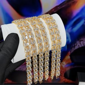 Rq gold double stoned bracelet