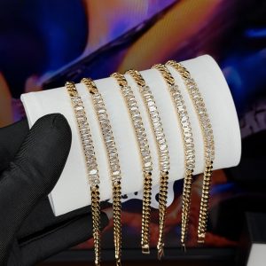 Rq gold half tennis bracelet